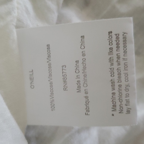 O'neill Colleen Tropical Palm Print Mini Dress Key Hole Sexy Tie Back Neck Med - Picture 8 of 8